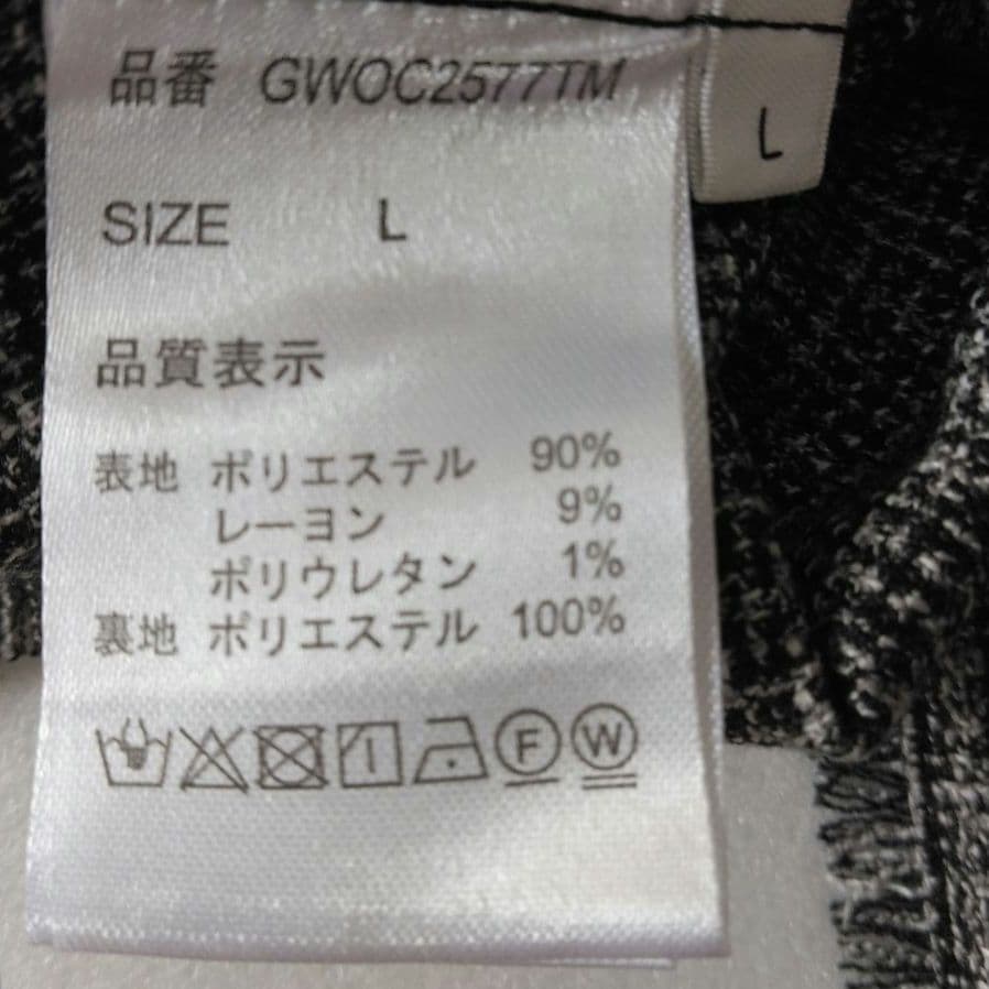 新品　GLOBAL WORK　ツイードペプラムジレ　L　ウォッシャブル　黒