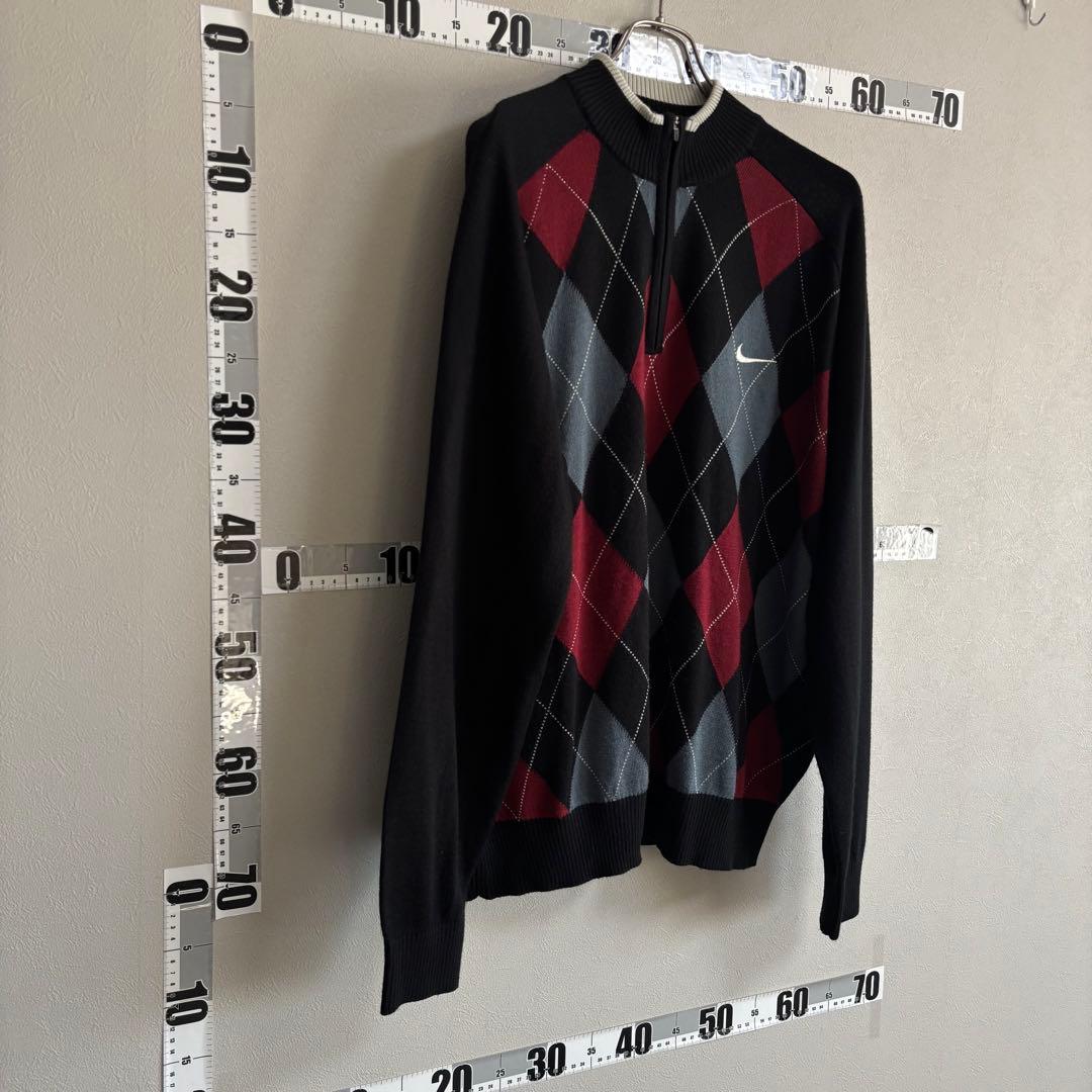 ナイキ NIKE golfゴルフ ハーフジップ セーター ニットダイヤ柄 3XL