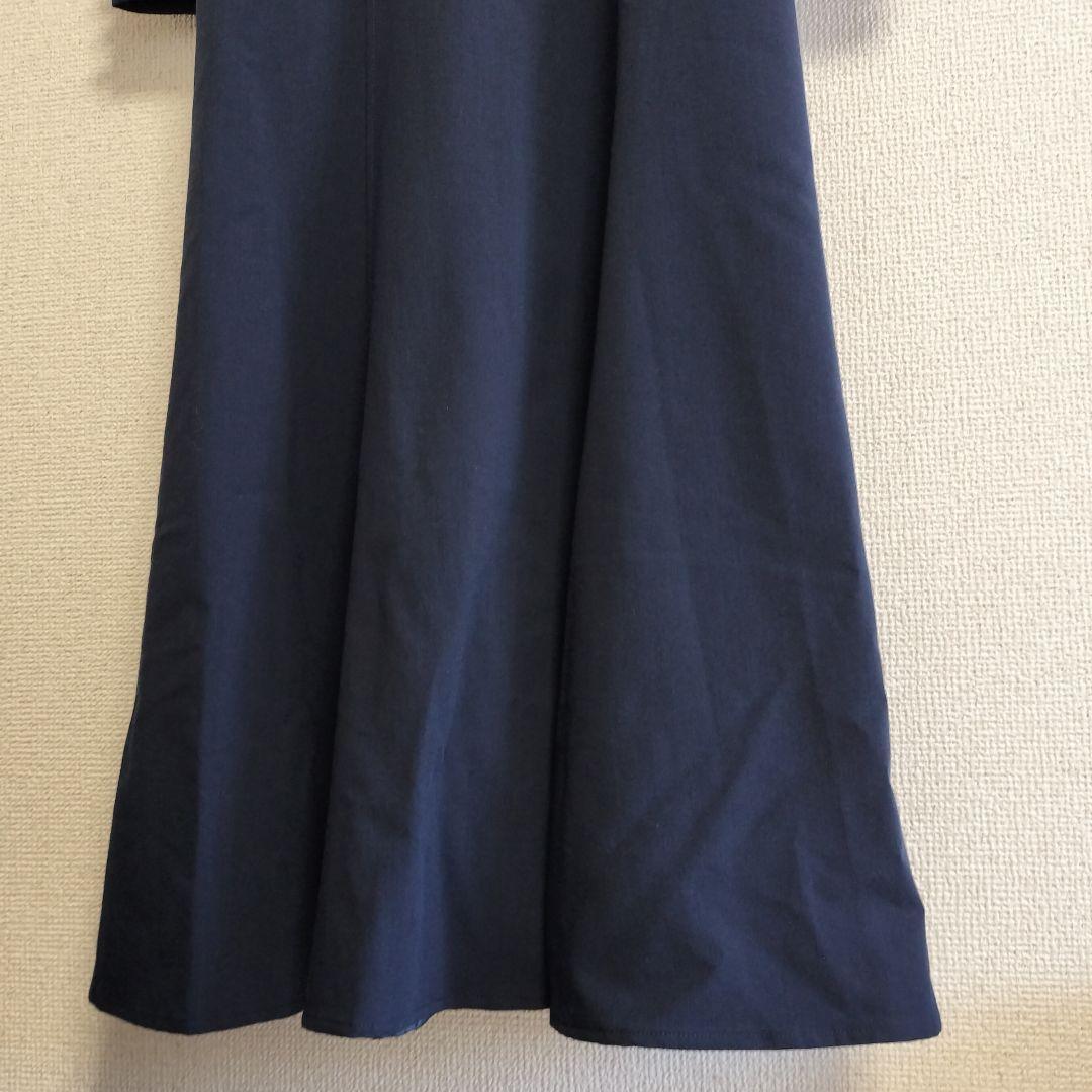 【新品タグ付】スウィングル ワンピース 長袖刺繍カラーデイリードレス ネイビー