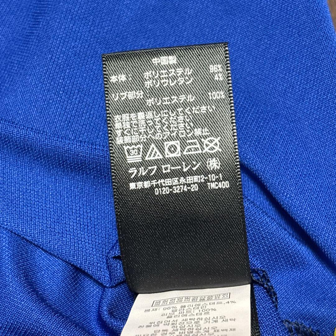 美品　RLX ポロシャツ ゴルフ　ネイビー　ブルー　ホワイト　ラルフローレン