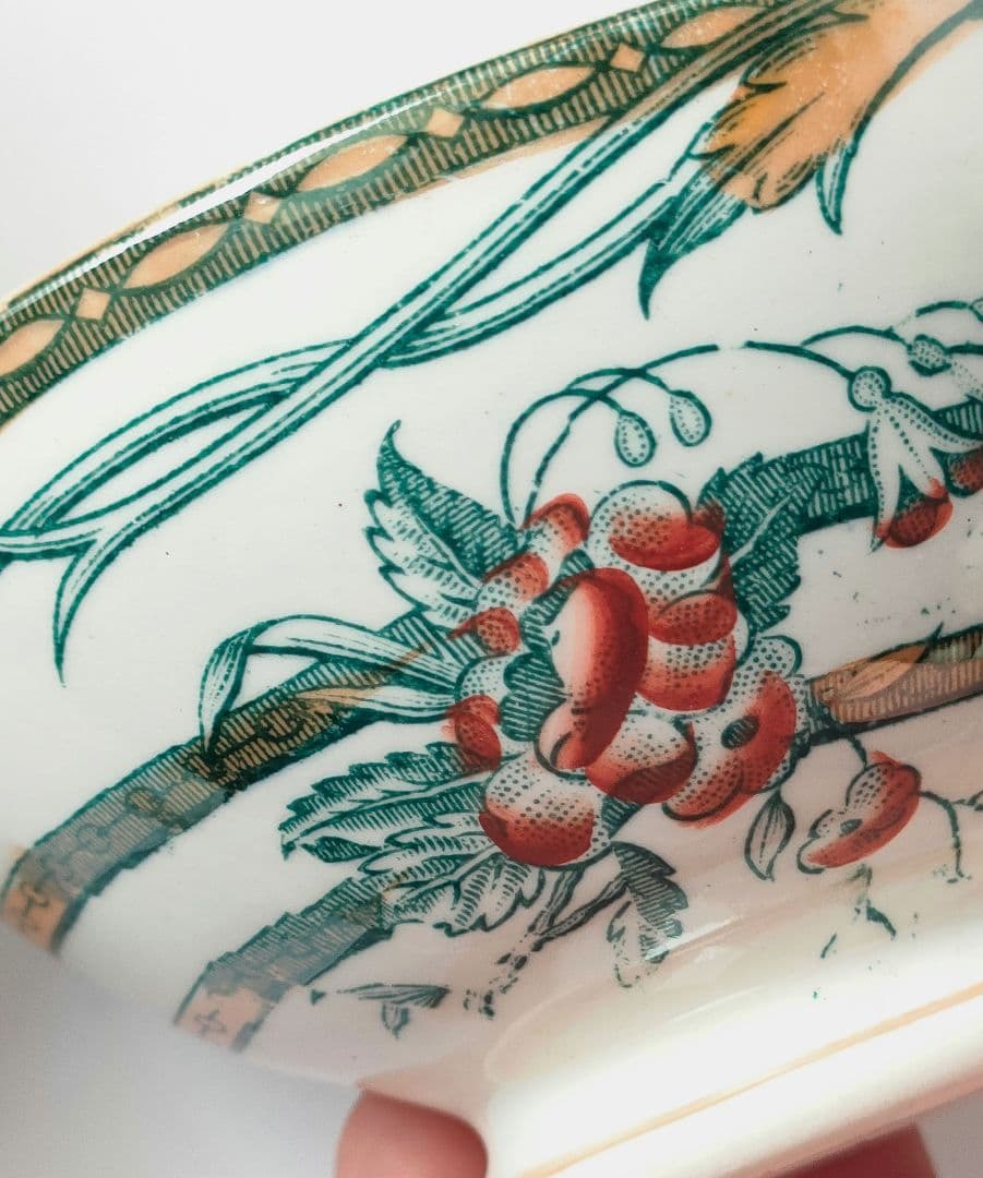 希少　美品　サルグミンヌ　植物模様のプチボウル　フランスアンティーク