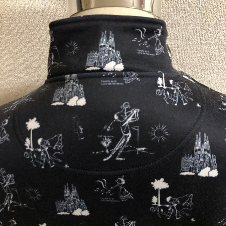 キャロウェイ ダブルジップ ジャケット 裏起毛 ブラック 総柄 Mサイズ