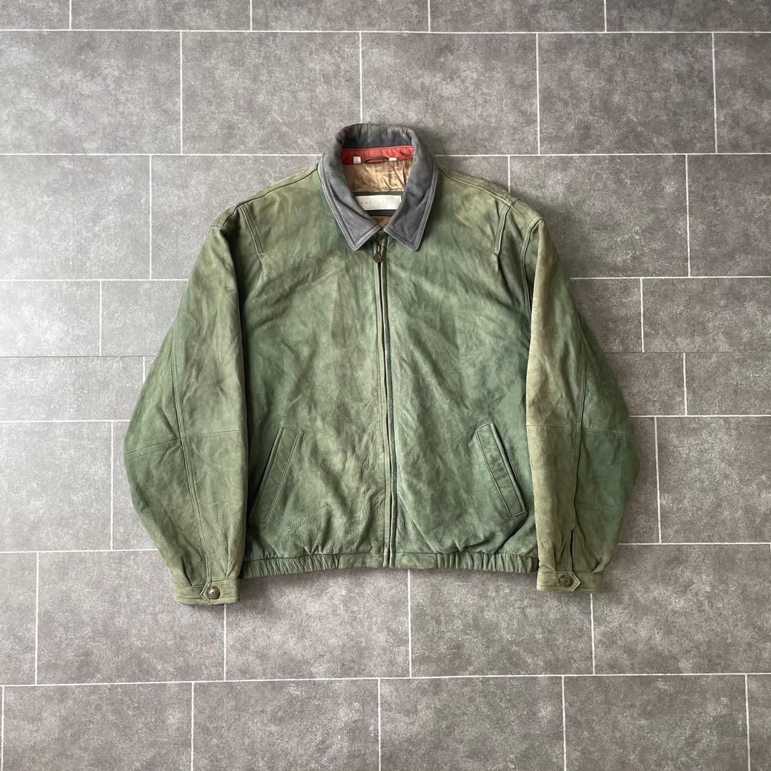 90s vintage 本革 レザーブルゾン ドリズラージャケット XL