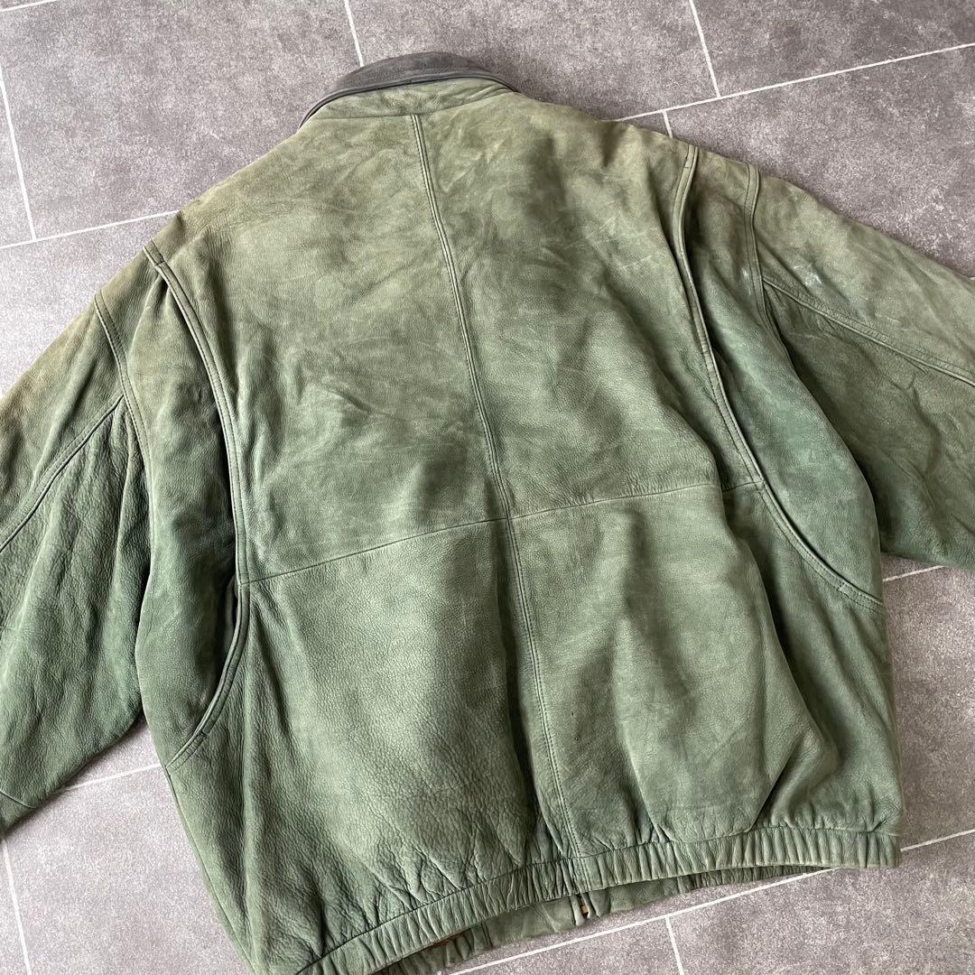 90s vintage 本革 レザーブルゾン ドリズラージャケット XL