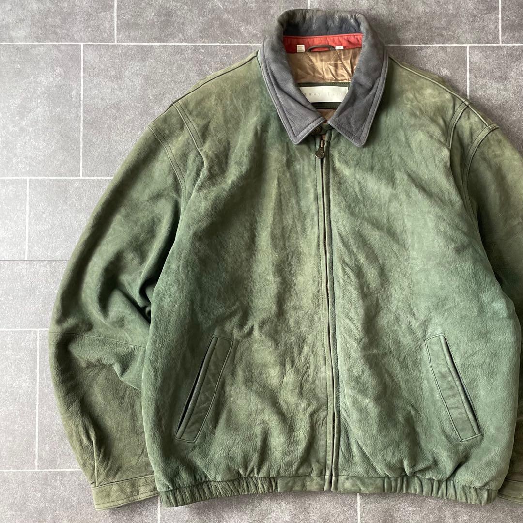 90s vintage 本革 レザーブルゾン ドリズラージャケット XL