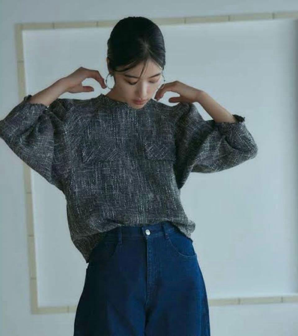 トップス MEER. TWEED PULLOVER /MIX CHARCOAL