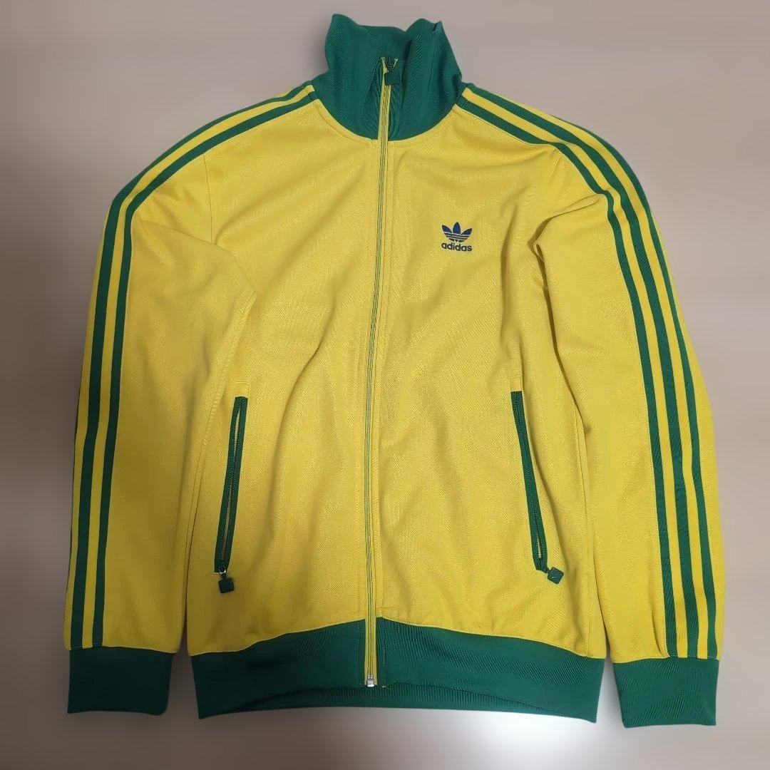 adidas トラックジャケット L イエロー/グリーンブラジルカラー
