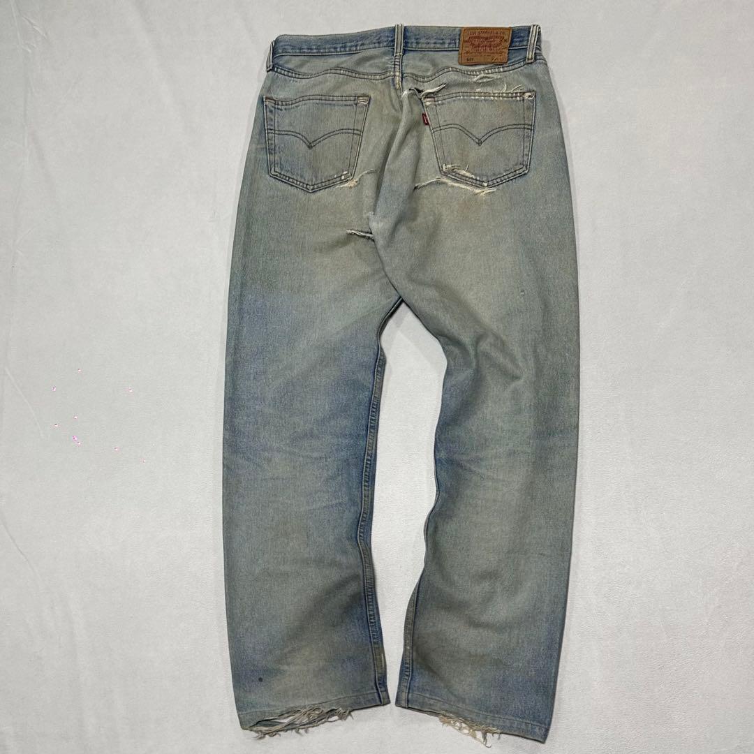 00s Euro Levi’s 501 襤褸 ダメージ クラッシュ デニム