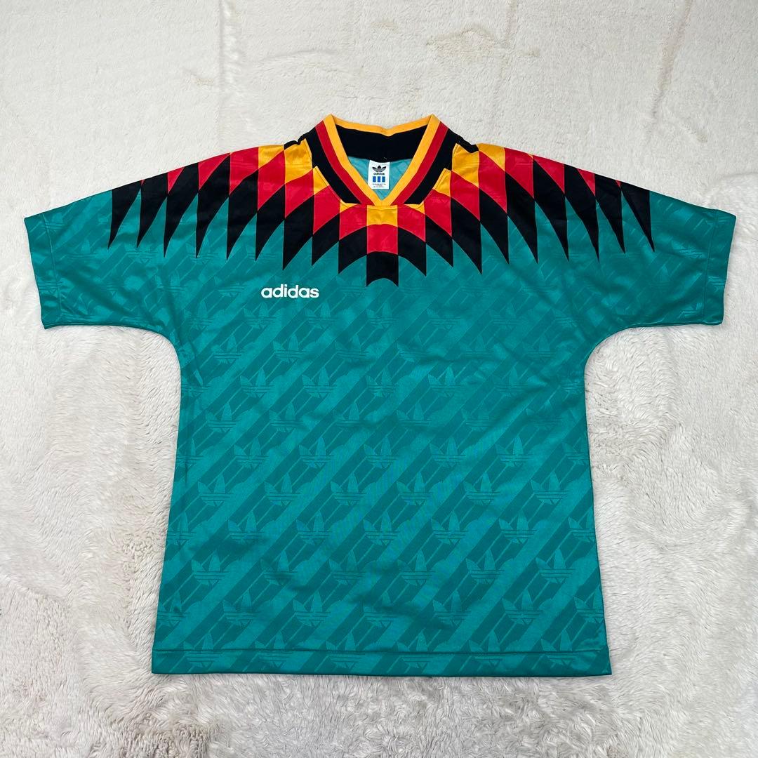 ✨美品✨90s アディダス デサント製 ユニフォーム 総柄 緑 ドイツカラー L