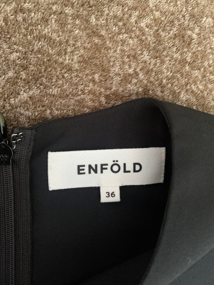 ENFOLD PEライト ジョーゼット タック プリーツ DRESS