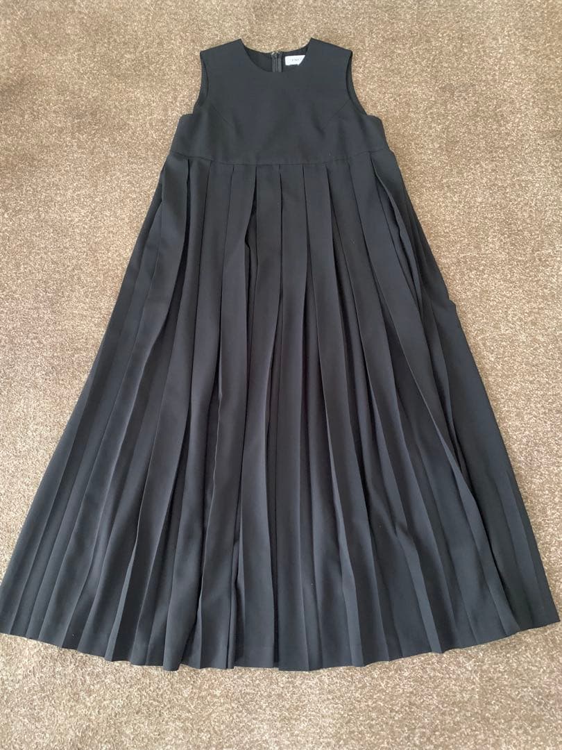 ENFOLD PEライト ジョーゼット タック プリーツ DRESS
