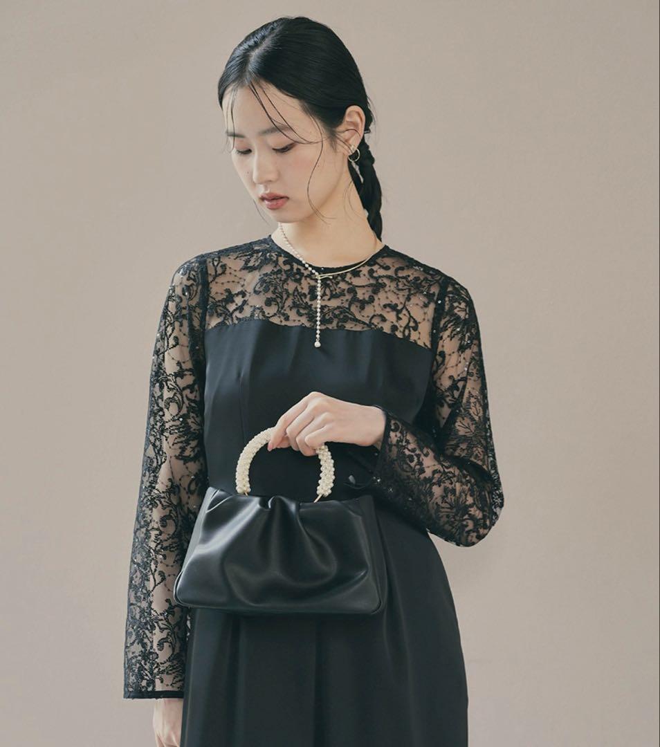 【極美品】kaene カエン　パーティバッグ　結婚式バッグ　お呼ばれ　ブラック