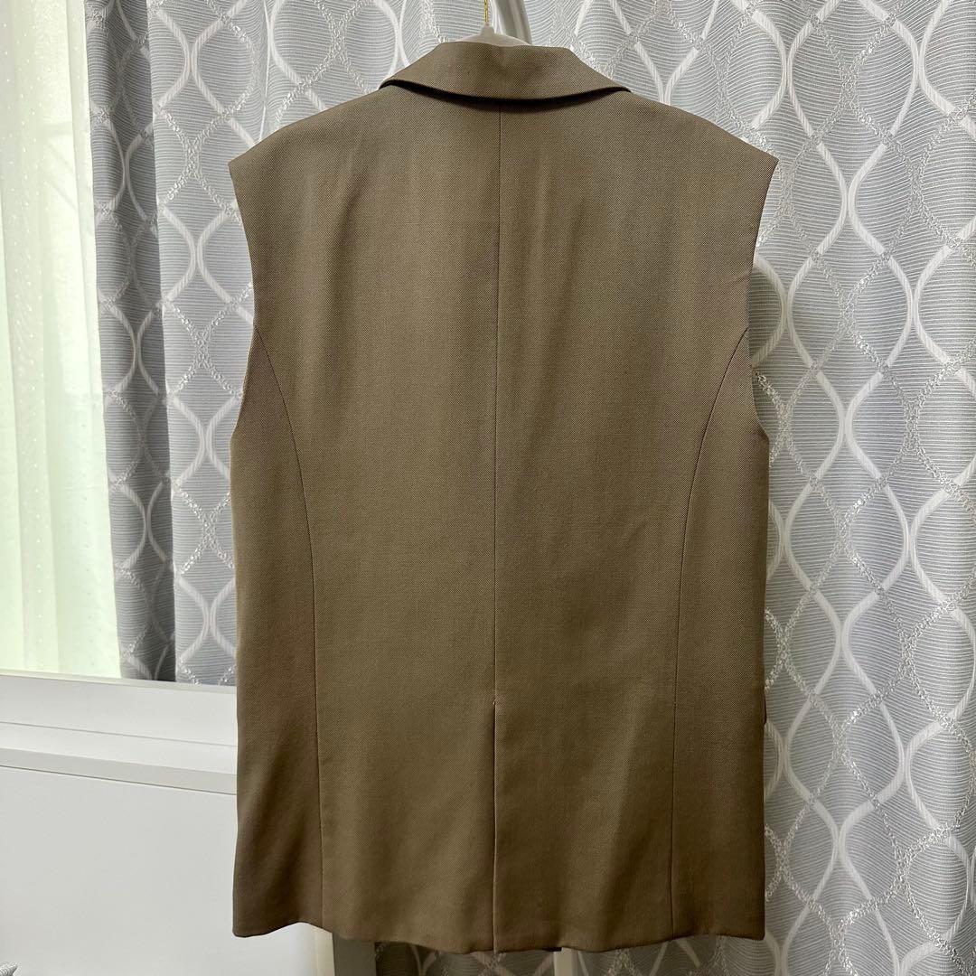 【美品】anuans ウールブレンドツイルオーバー ジレ