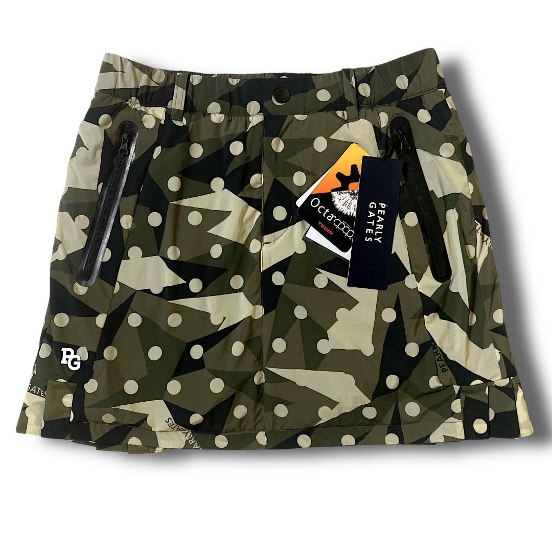 1 パーリーゲイツ 定価36300円 高機能素材 ミニ スカート カモドット柄