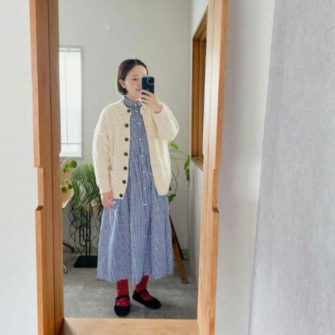 atelier emauアトリエエマウ コットンギンガムチェックワンピース