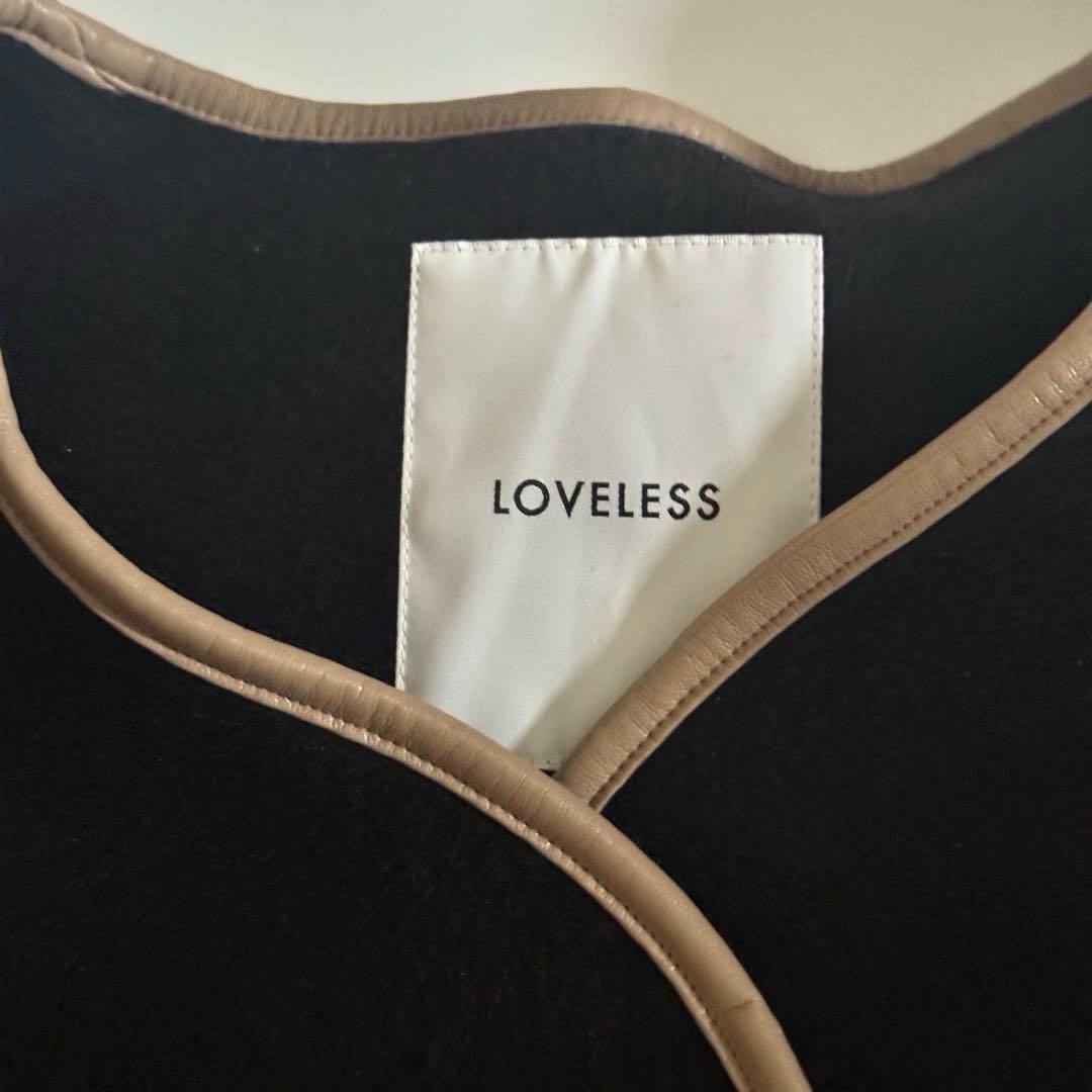 LOVELESS パイピングオーバージレ　黒　ラブレス　ポンチョ　ケープ　コート