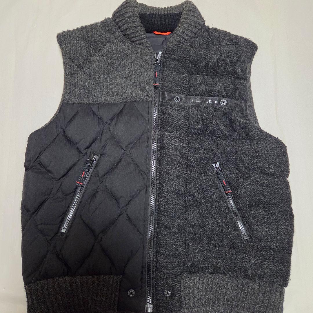極美品　定価49800　DIESEL　ダウンベスト黒/グレー LLサイズ