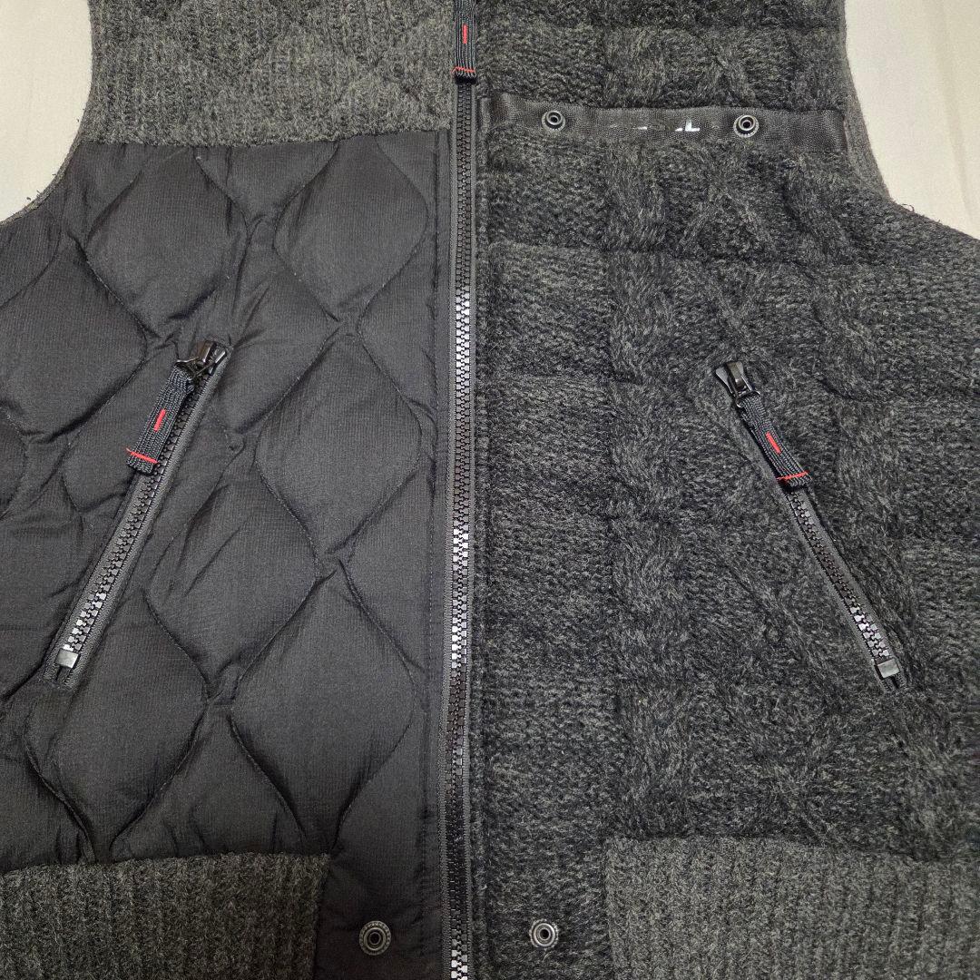 極美品　定価49800　DIESEL　ダウンベスト黒/グレー LLサイズ