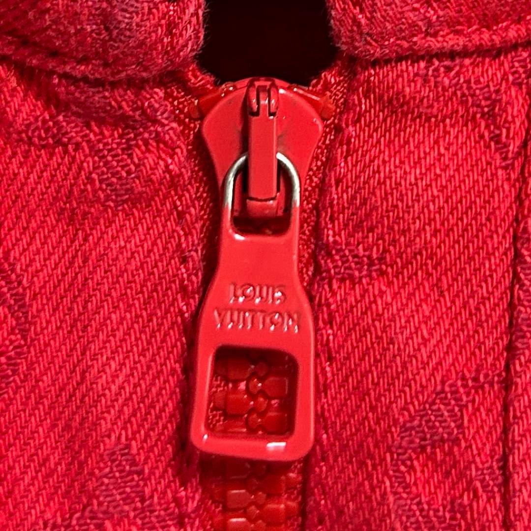 ルイヴィトン LOUIS VUITTON デニムジャケット モノグラム レッド