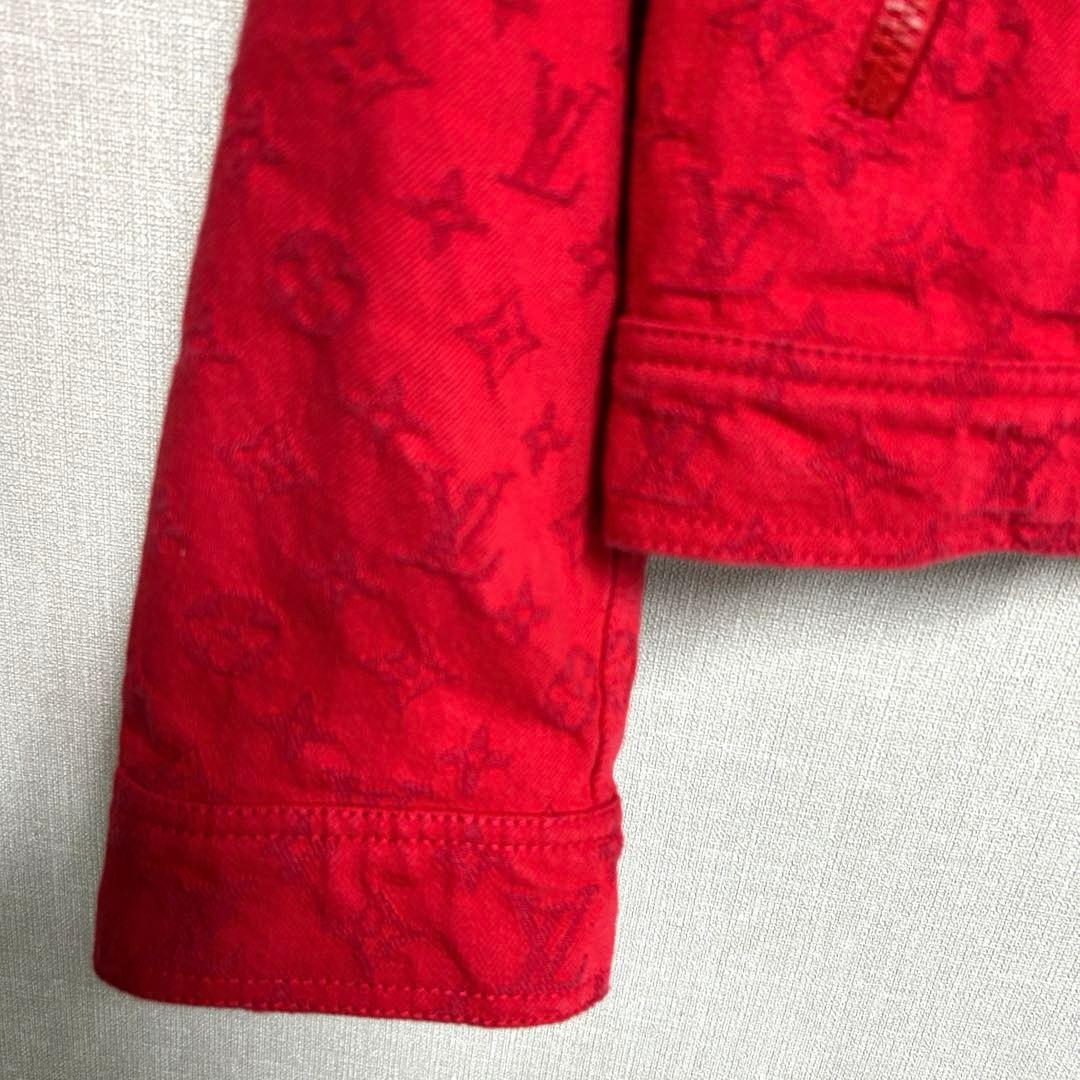 ルイヴィトン LOUIS VUITTON デニムジャケット モノグラム レッド