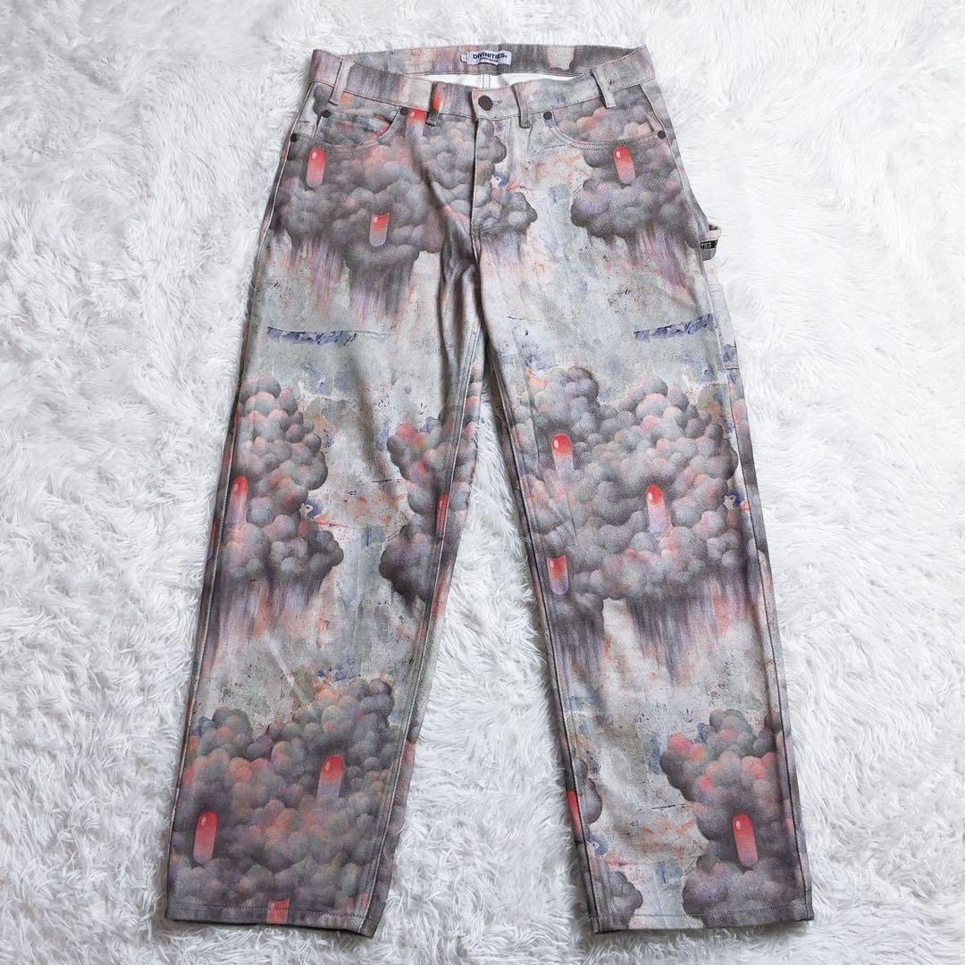 DIVINITIES ワイドデニム 総柄 アート ペインターパンツ ストリート