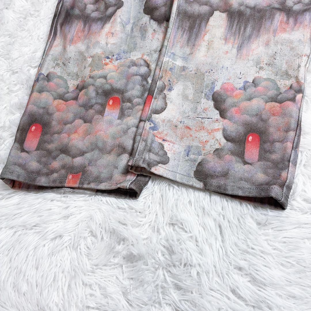 DIVINITIES ワイドデニム 総柄 アート ペインターパンツ ストリート