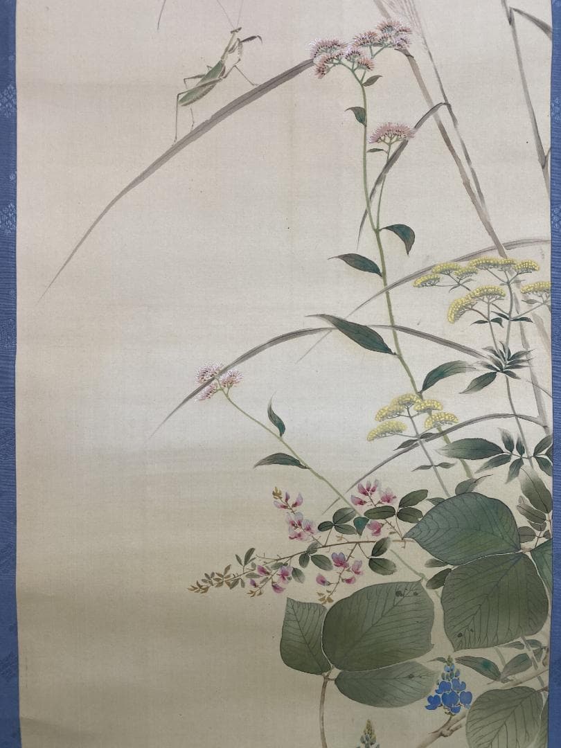 i*o様 松涛『秋乃七草』絹本 春景 花鳥図 日本画 絵画 掛軸25050713