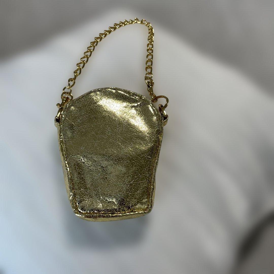 ツモリチサト　スカルデザイン 金色パーティーバッグ