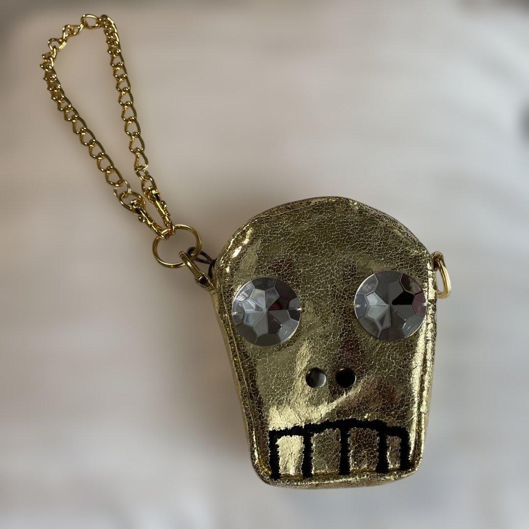 ツモリチサト　スカルデザイン 金色パーティーバッグ