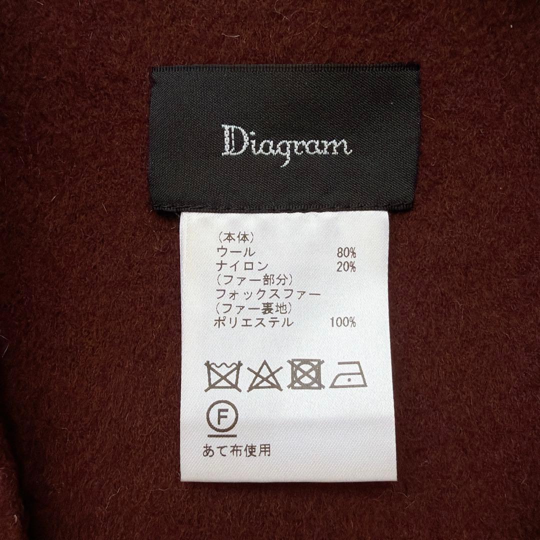 ダイアグラム　diagram フォックスファー　ウールリバーポンチョ　ブラウン