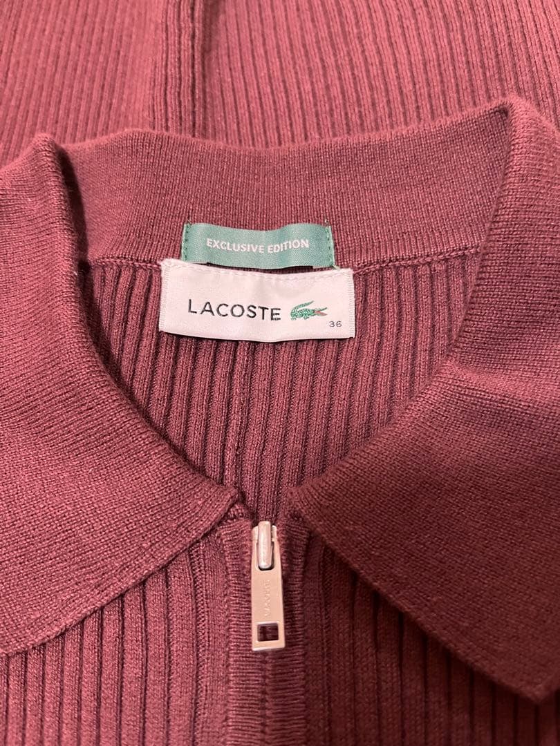SNIDELl×LACOSTEスキッパーリブニットワンピース