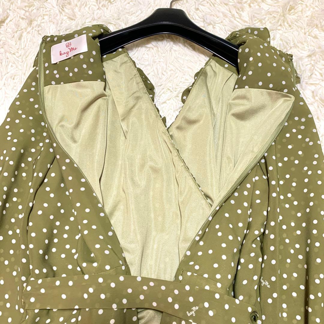 未使用級✨ケイミー kayme ポルカドット ラッフル ワンピース シフォン