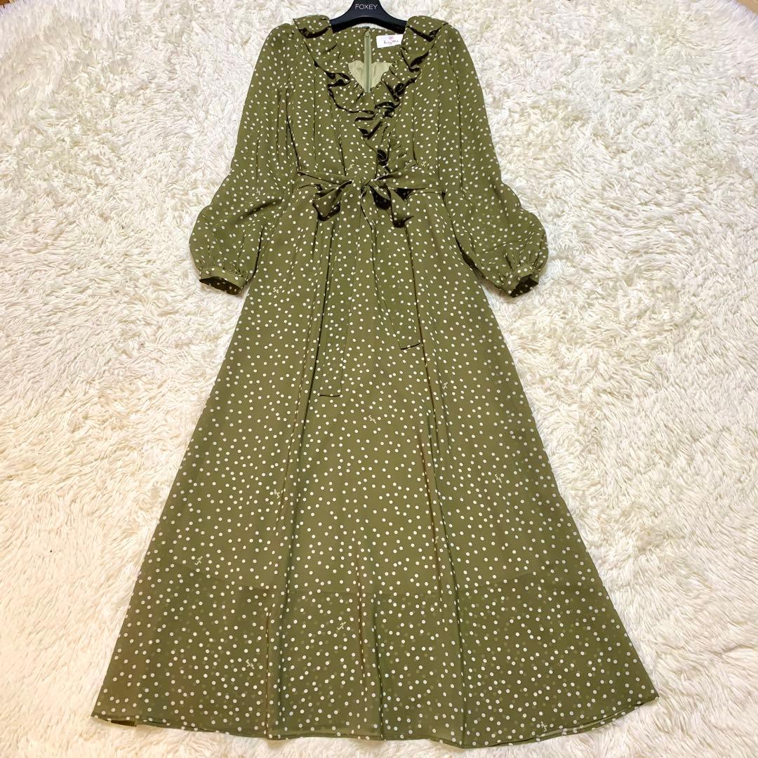 未使用級✨ケイミー kayme ポルカドット ラッフル ワンピース シフォン