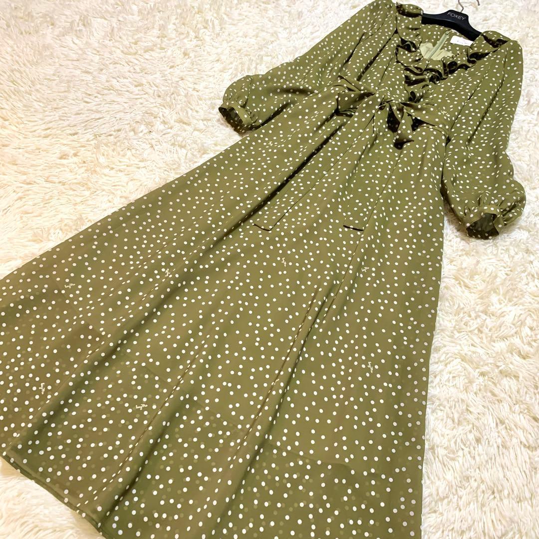 未使用級✨ケイミー kayme ポルカドット ラッフル ワンピース シフォン