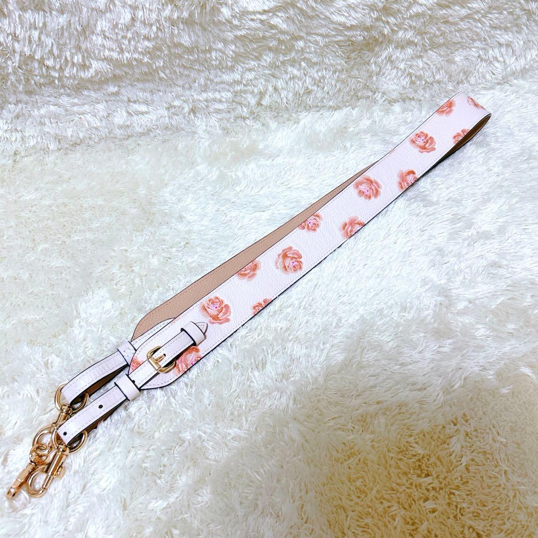 【極美品】　COACH コーチ ショルダーストラップ 約110cm 花柄 レザー