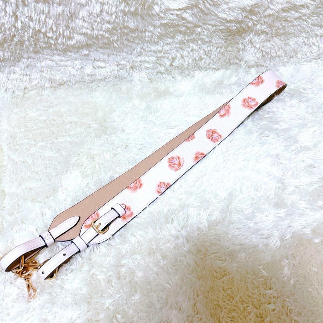 【極美品】　COACH コーチ ショルダーストラップ 約110cm 花柄 レザー