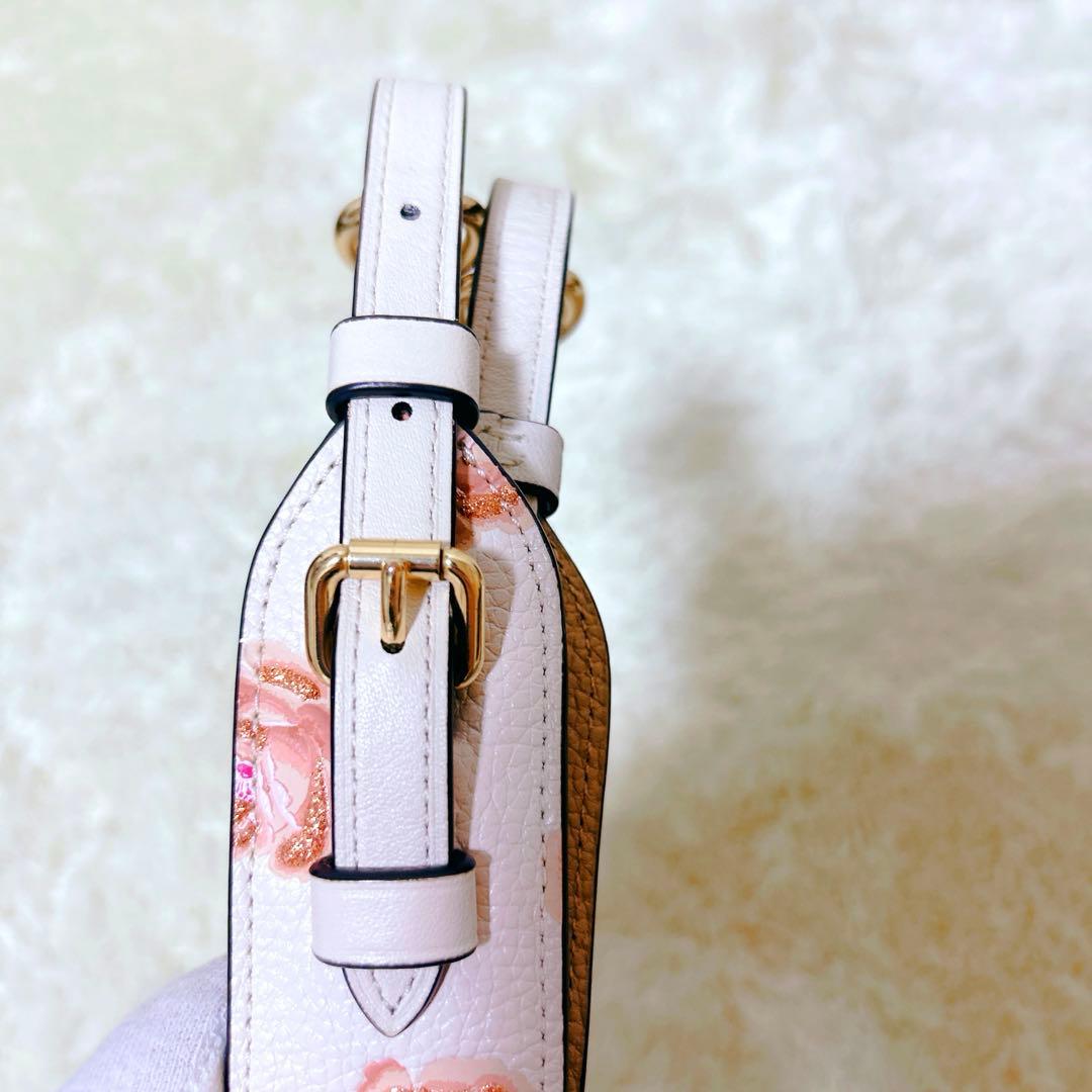 【極美品】　COACH コーチ ショルダーストラップ 約110cm 花柄 レザー