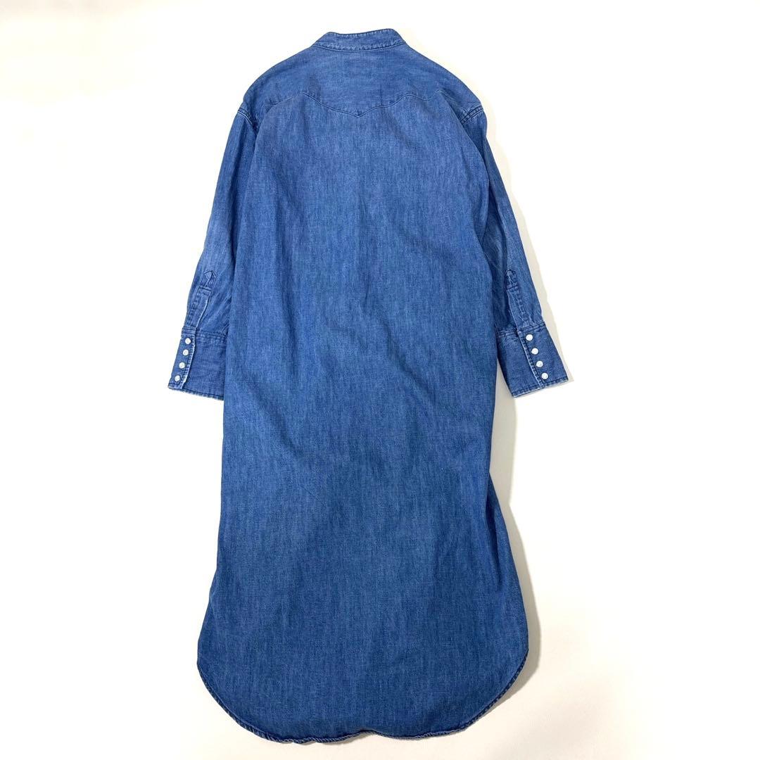 SHIPS シップス別注 Wrangler デニムワンピース バンドカラー