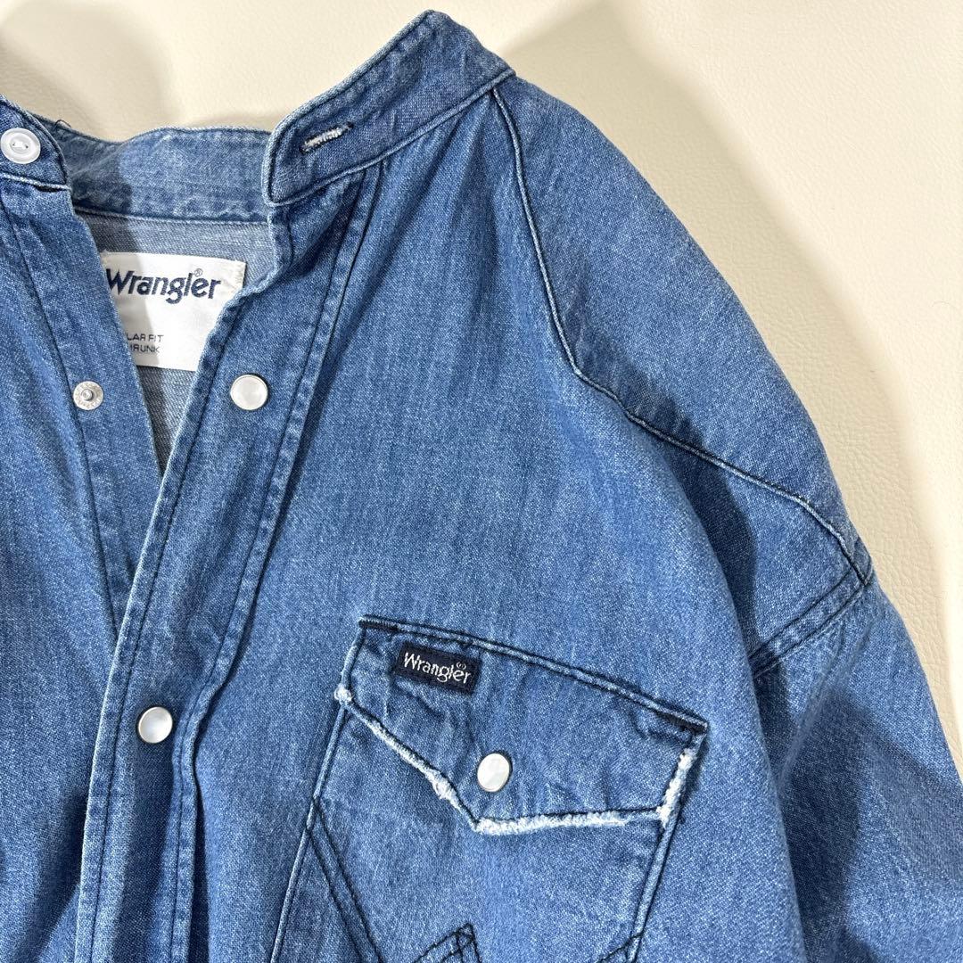 SHIPS シップス別注 Wrangler デニムワンピース バンドカラー