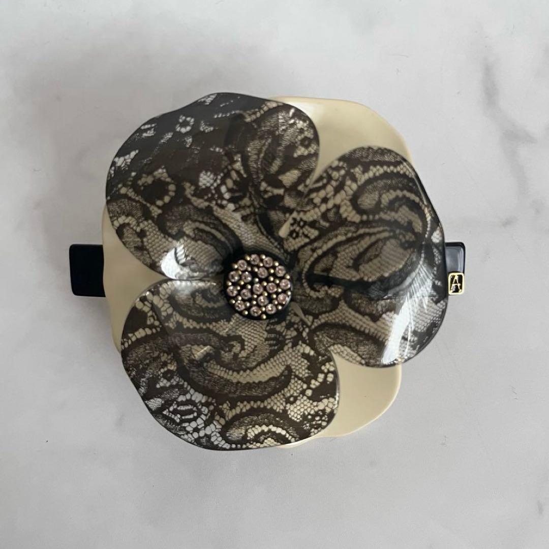 美品　アレクサンドルドゥパリ バレッタ カメリア レース　ラインストーン