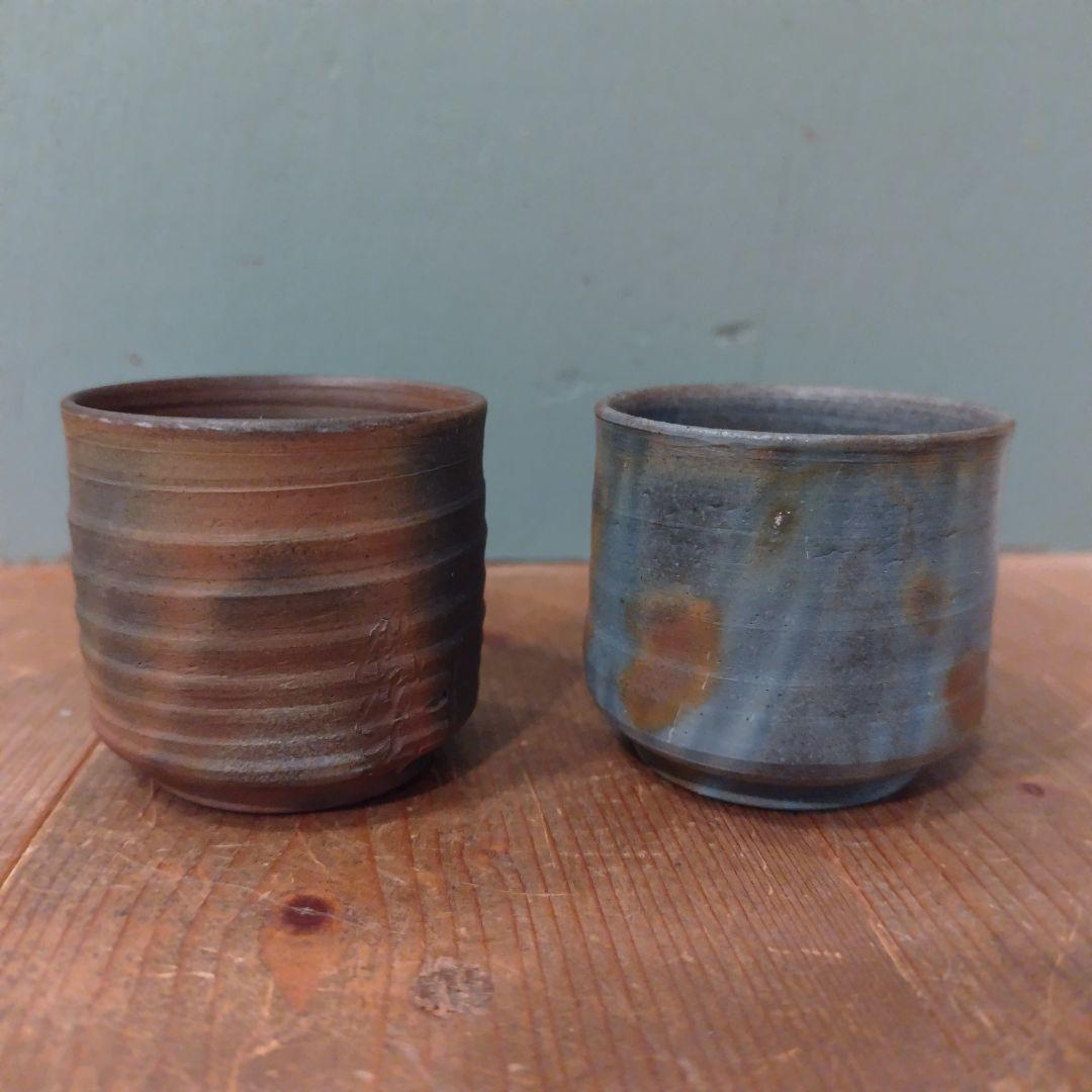備前焼　徳利＆ぐい呑セット　酒器　岡山伝統工芸品　青備前