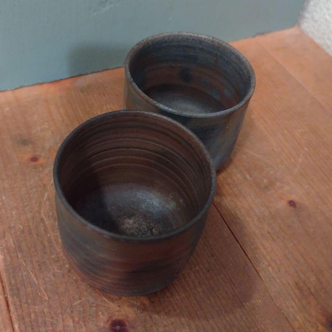 備前焼　徳利＆ぐい呑セット　酒器　岡山伝統工芸品　青備前