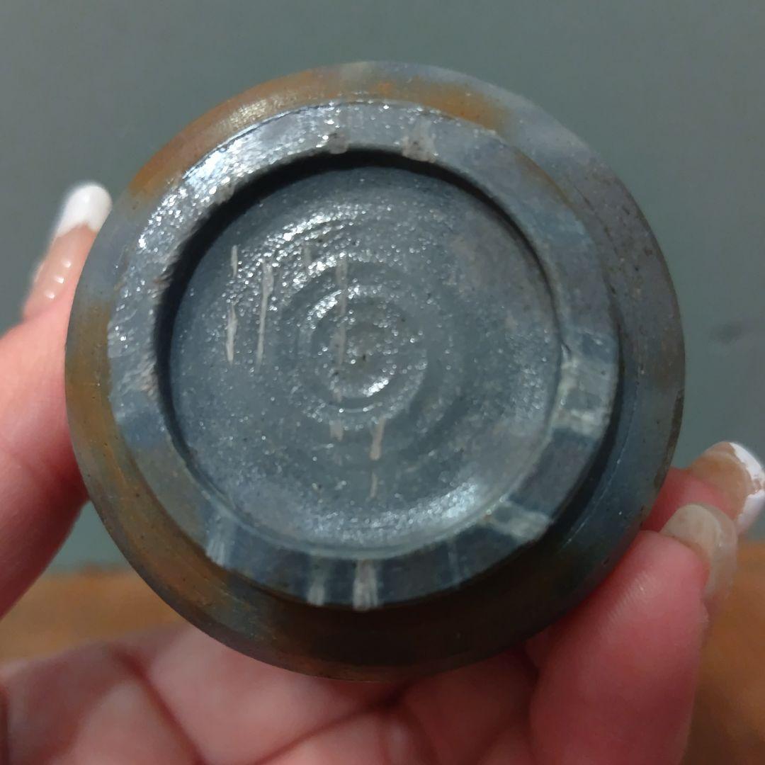 備前焼　徳利＆ぐい呑セット　酒器　岡山伝統工芸品　青備前