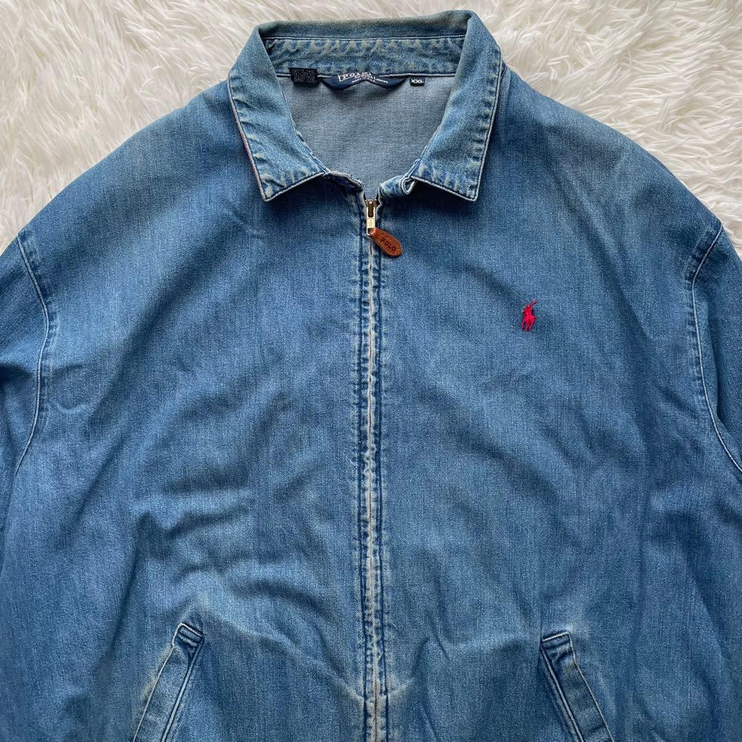 【希少】ポロバイラルフローレン デニム スイングトップ ブルゾン XXL USA