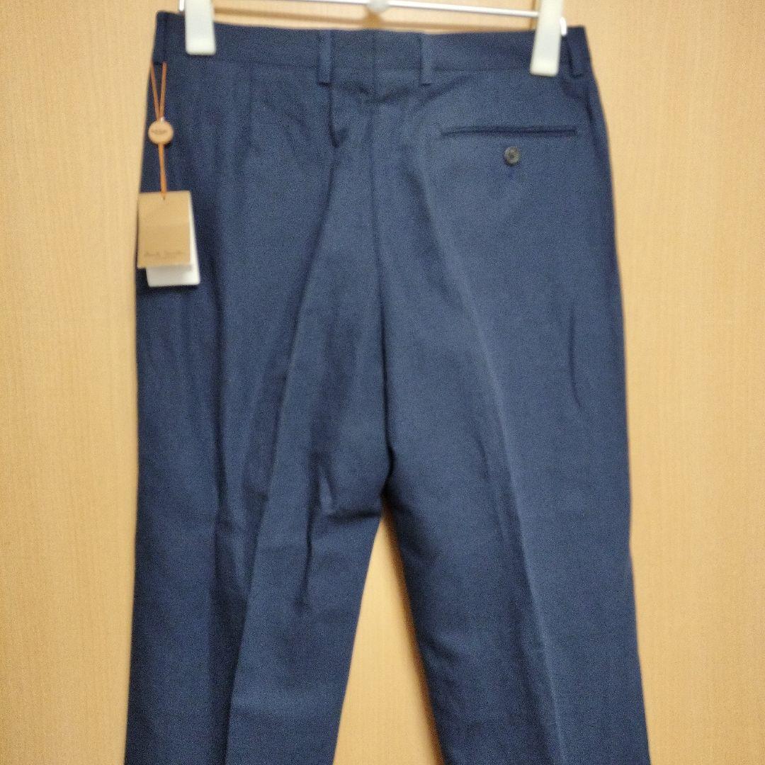 新品タグ付きポールスミスリネン麻ネイビースラックスパンツバーバリーブルックス