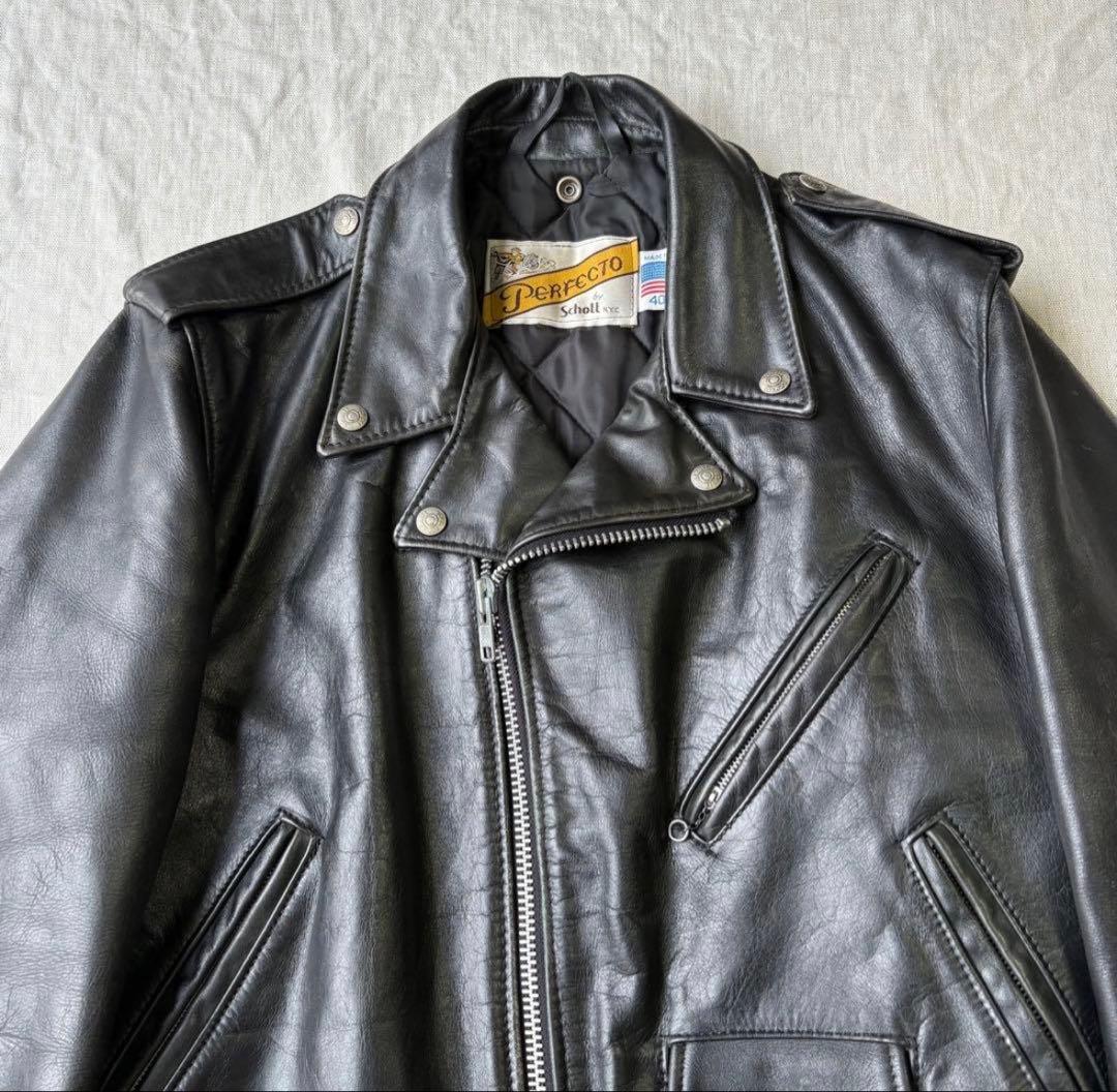 SCHOTT ショット 618 ダブルライダースジャケット 40 ブラック