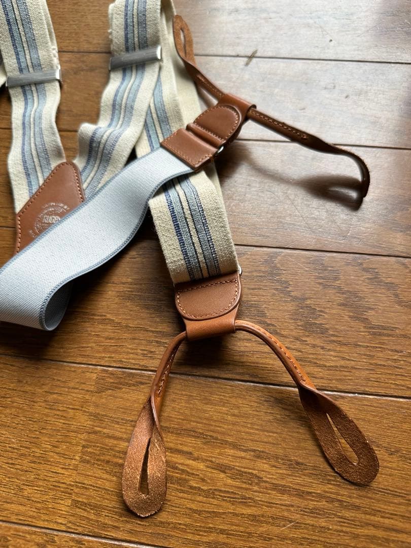 RUGBY RALPH LAUREN レザーコンビサスペンダー ラビットイヤー