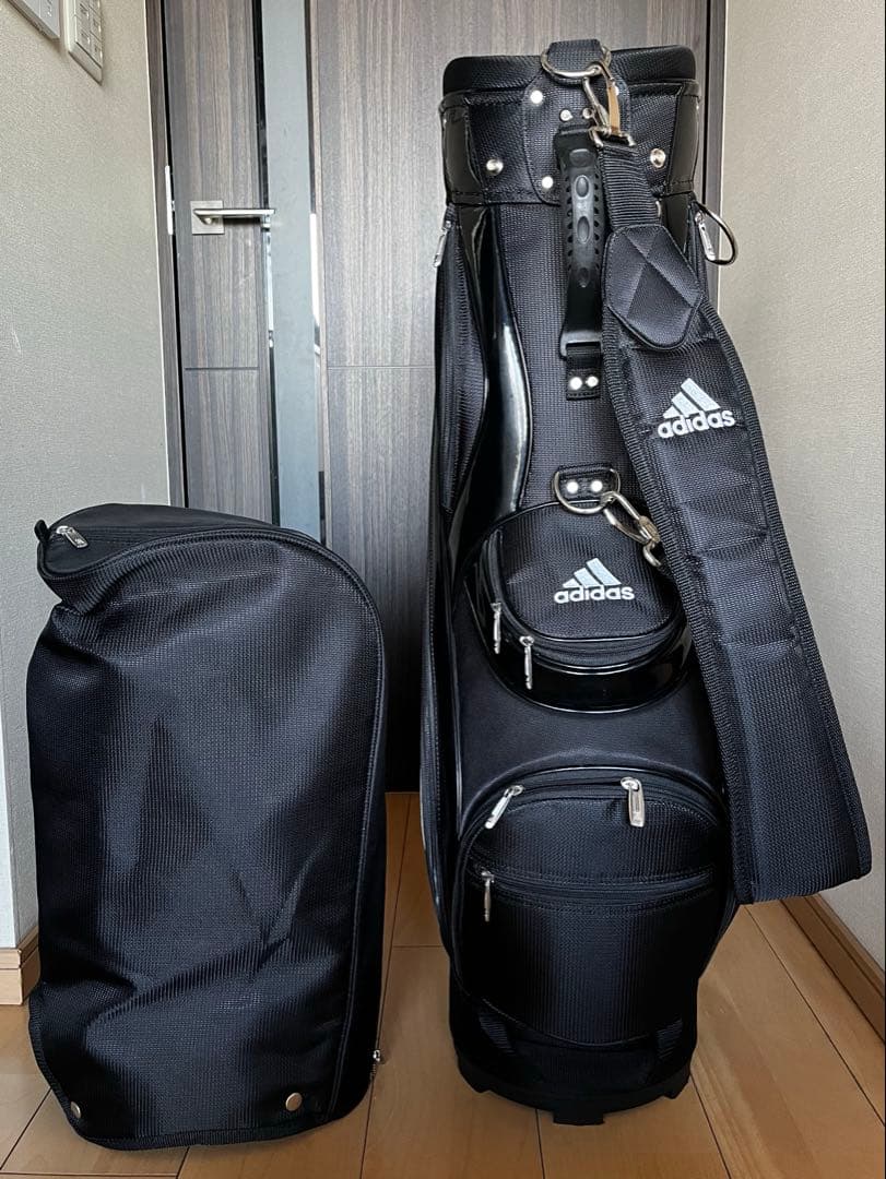 超美品adidas アディダス カートキャディバッグ 黒白
