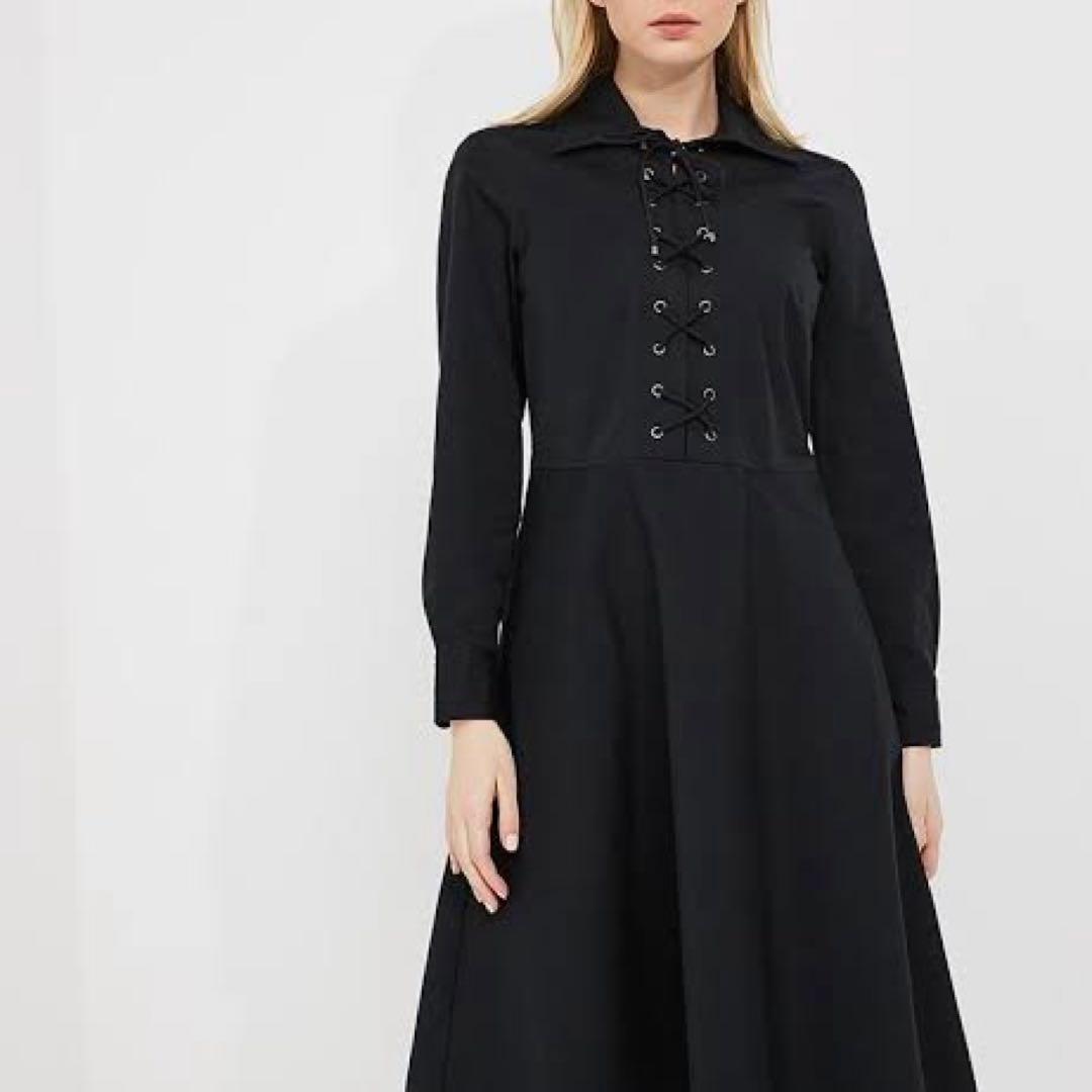 【美品】ポロラルフローレン　シャツワンピース　レースアップ　フレア　ロング