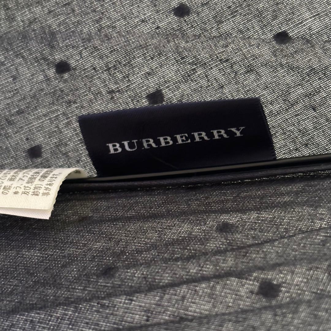 【美品】BURBERRY バーバリー 折り畳み日傘 晴雨兼用 ブラック／ドット柄